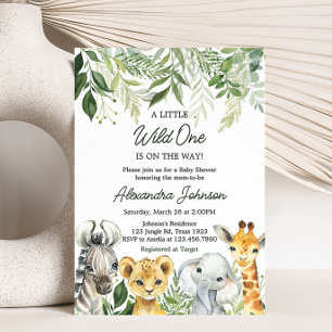 Invitation Baby shower Jungle Safari Animaux