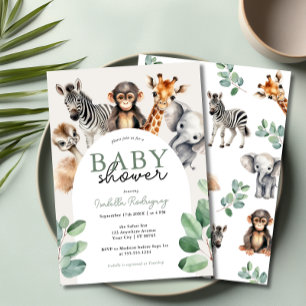 Invitation Baby shower Jungle Safari Boy