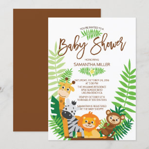 Invitation Baby shower Jungle Safari moderne