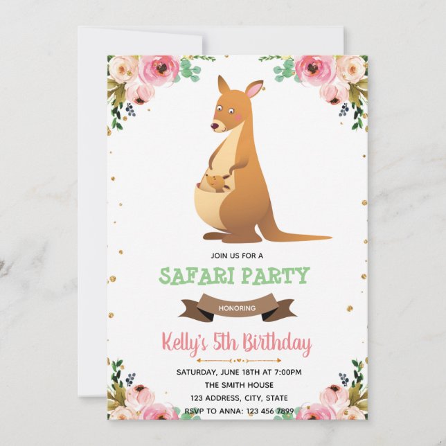 Invitation baby shower Kangaroo (Devant)