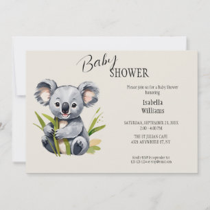 Invitation Baby shower Koala Bébé mignon