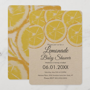 Invitation Baby Shower Kraft Limonade Citron Abstr