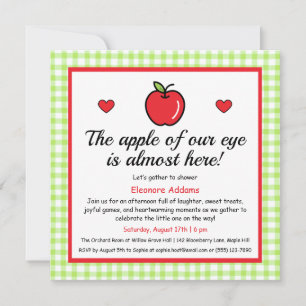 Invitation Baby shower "La pomme de notre oeil"