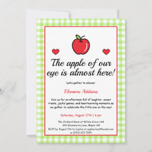 Invitation Baby shower "La pomme de notre oeil"