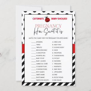 Invitation Baby shower Ladybug - Nom modifiable, 5x7