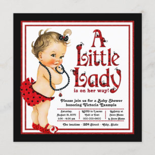 Invitation Baby Shower Ladybug Rouge