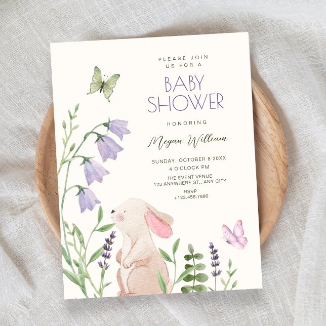 Invitation Baby shower lapin de jardin (Créateur téléchargé)