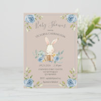 Invitation Baby shower lapin lapin Brown