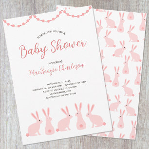 Invitation Baby shower lapin mignon