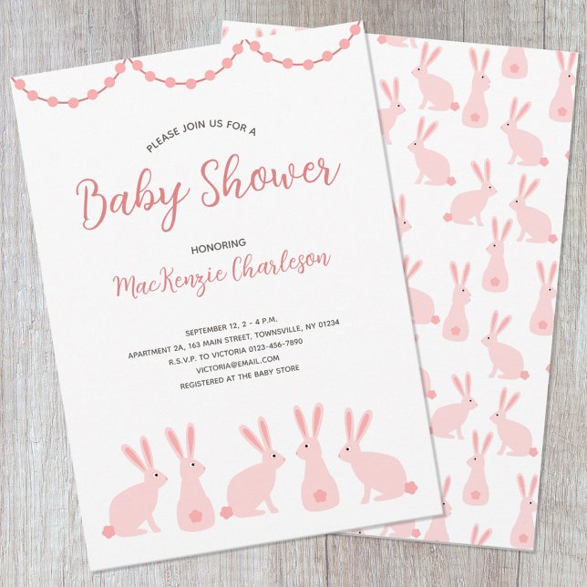 Invitation Baby shower lapin mignon (Créateur téléchargé)