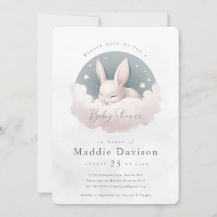 Invitation Baby shower lapin mignon lapin
