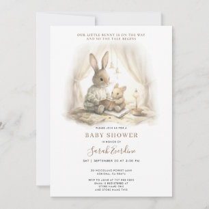 Invitation Baby shower lapin neutre pour les femmes
