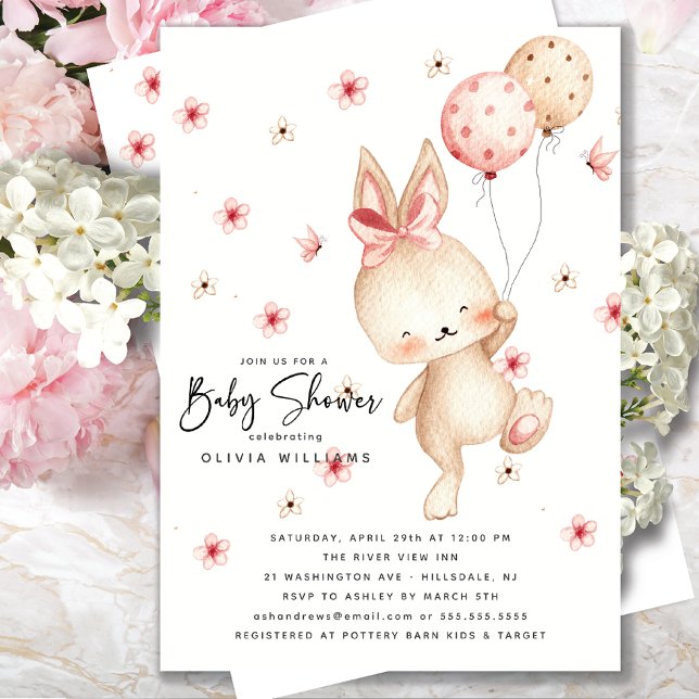 Invitation Baby shower lapin Whimsical (Créateur téléchargé)
