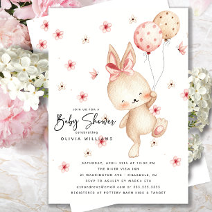 Invitation Baby shower lapin Whimsical