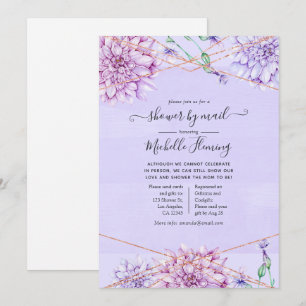 Invitation Baby Shower Lavande et Géométrique par courrier