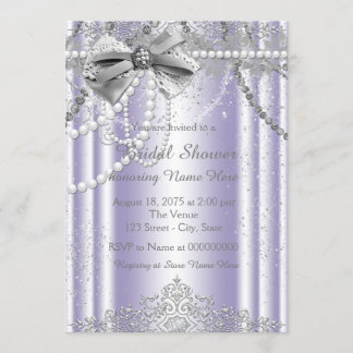 Invitation Baby Shower Lavande et Gris Perle