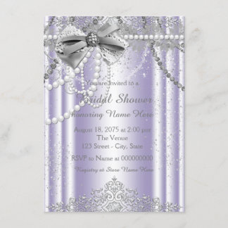 Invitation Baby Shower Lavande et Gris Perle