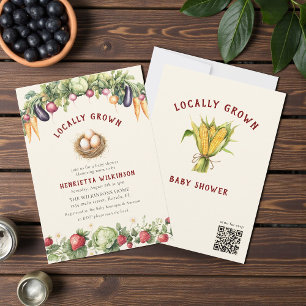 Invitation Baby Shower 'Légumes Frais de la Ferme Locaux'