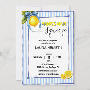 Invitation Baby Shower Lemon Boy de Preppy Mama's Main Squeez