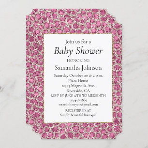 Invitation Baby shower léopard de Parties scintillant rose br