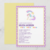 Baby Shower Licorne au repos & Étoile Filante