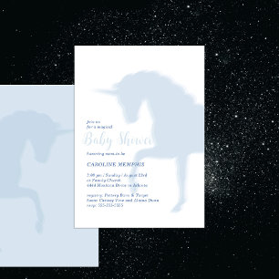 Invitation Baby Shower Licorne Bleue Magique qui Danse