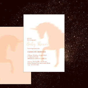 Invitation Baby Shower Licorne Magique de la Pêche qui Danse