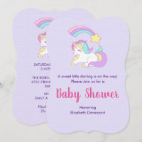Baby Shower Licorne Mignonne avec une Étoile Filan