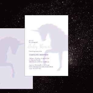 Invitation Baby Shower Licorne Violette Magique qui Danse