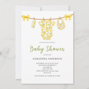 Invitation Baby Shower Ligne de Vêtements Citron