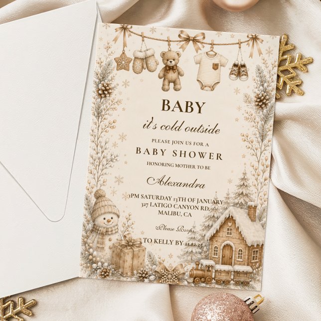 Invitation Baby Shower Linge Neutre (Créateur téléchargé)