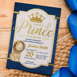 Invitation Baby shower Lion Royal Prince