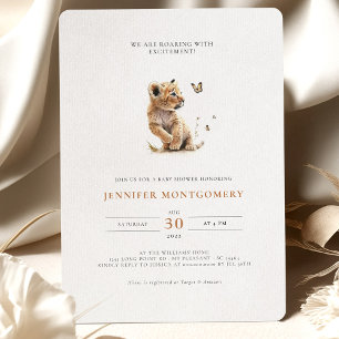 Invitation Baby shower Lion rugissant avec excitation