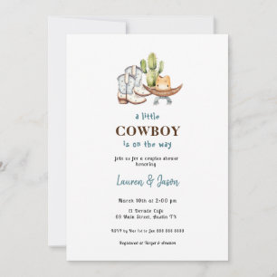 Invitation Baby shower Little Cowboy