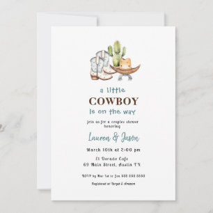 Invitation Baby shower Little Cowboy