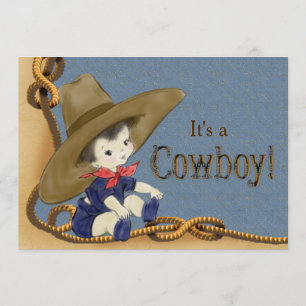 Invitation Baby-Shower Little Cowboy