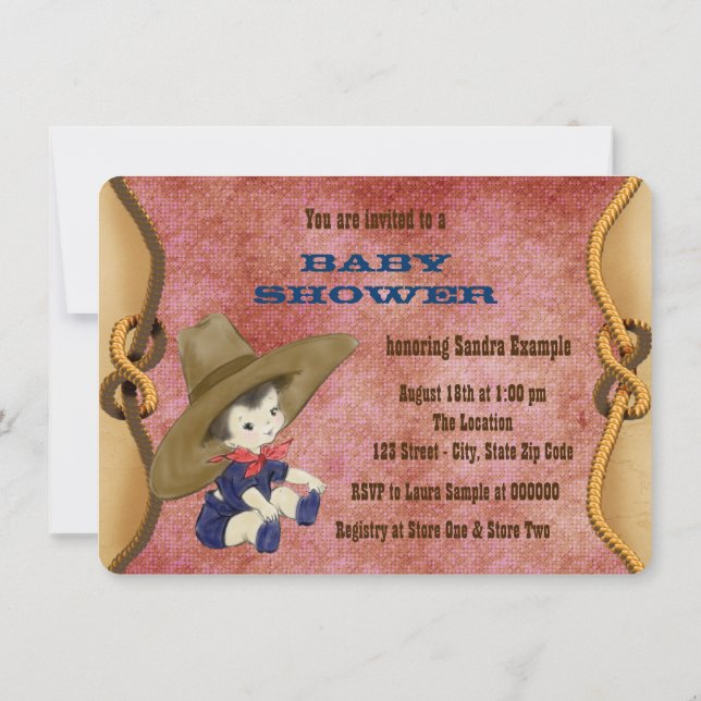 Invitation Baby-Shower Little Cowboy (Dos)