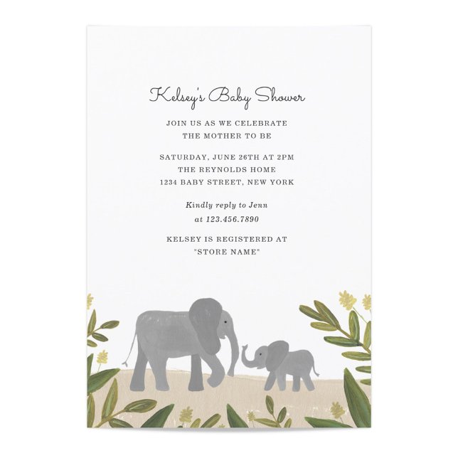 Invitation Baby shower Little Elephant (Créateur téléchargé)