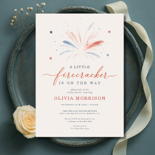 Invitation Baby Shower Little Firecracker 4 juillet