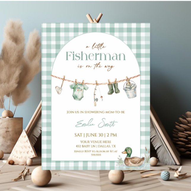 Invitation Baby-Shower Little Fisherman Boy  (Créateur téléchargé)