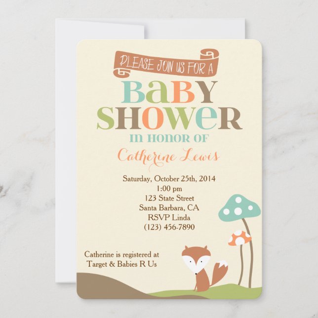 Invitation Baby shower-Little Fox (Devant)