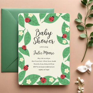 Invitation Baby shower Little Lady Bugs