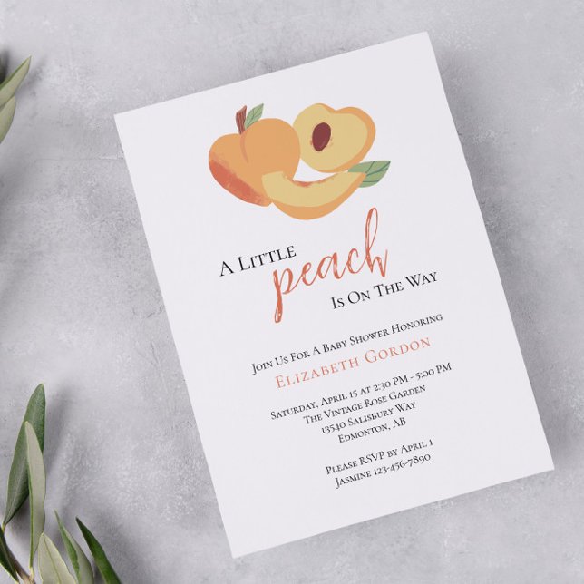 Invitation Baby shower Little Peach (Créateur téléchargé)
