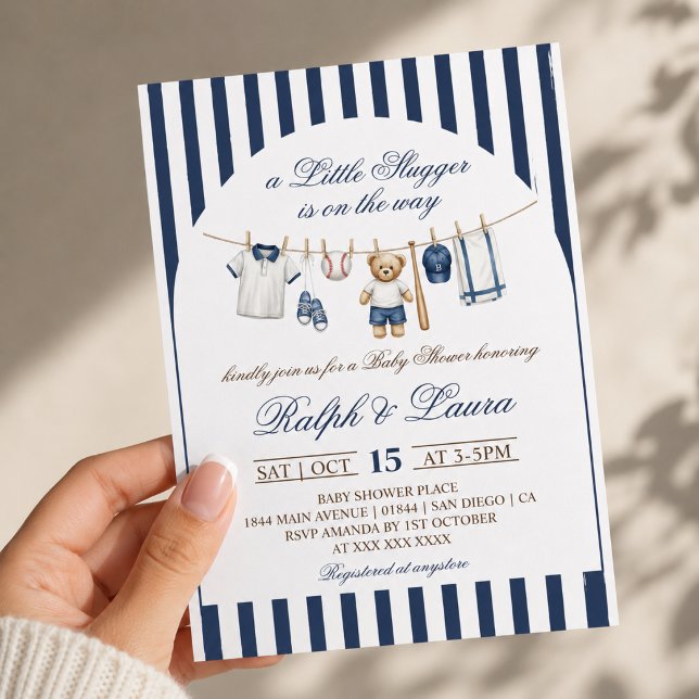 Invitation Baby Shower Little Slugger (Créateur téléchargé)