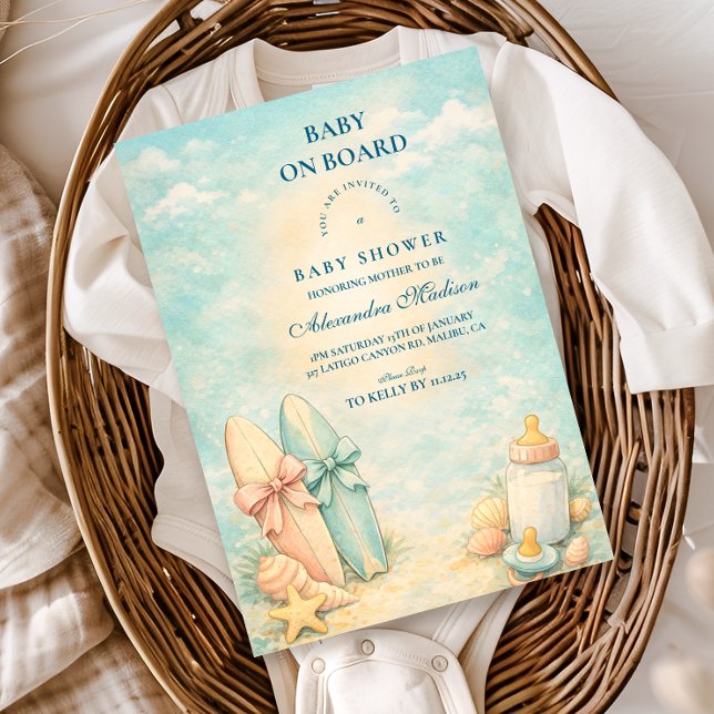 Invitation Baby Shower Little Surfer (Créateur téléchargé)