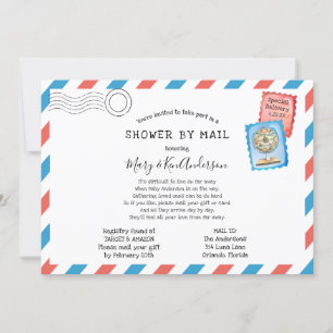 Invitation Baby shower longue distance par courrier