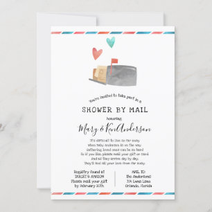 Invitation Baby shower longue distance par courrier avec bord