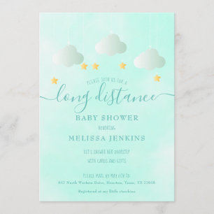 Invitation Baby shower Longue Distance Par Mail Boy Neutral