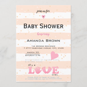 Invitation Baby shower Love Baby Girl