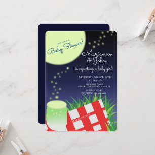 Invitation Baby Shower Lucioles Vue Scénique